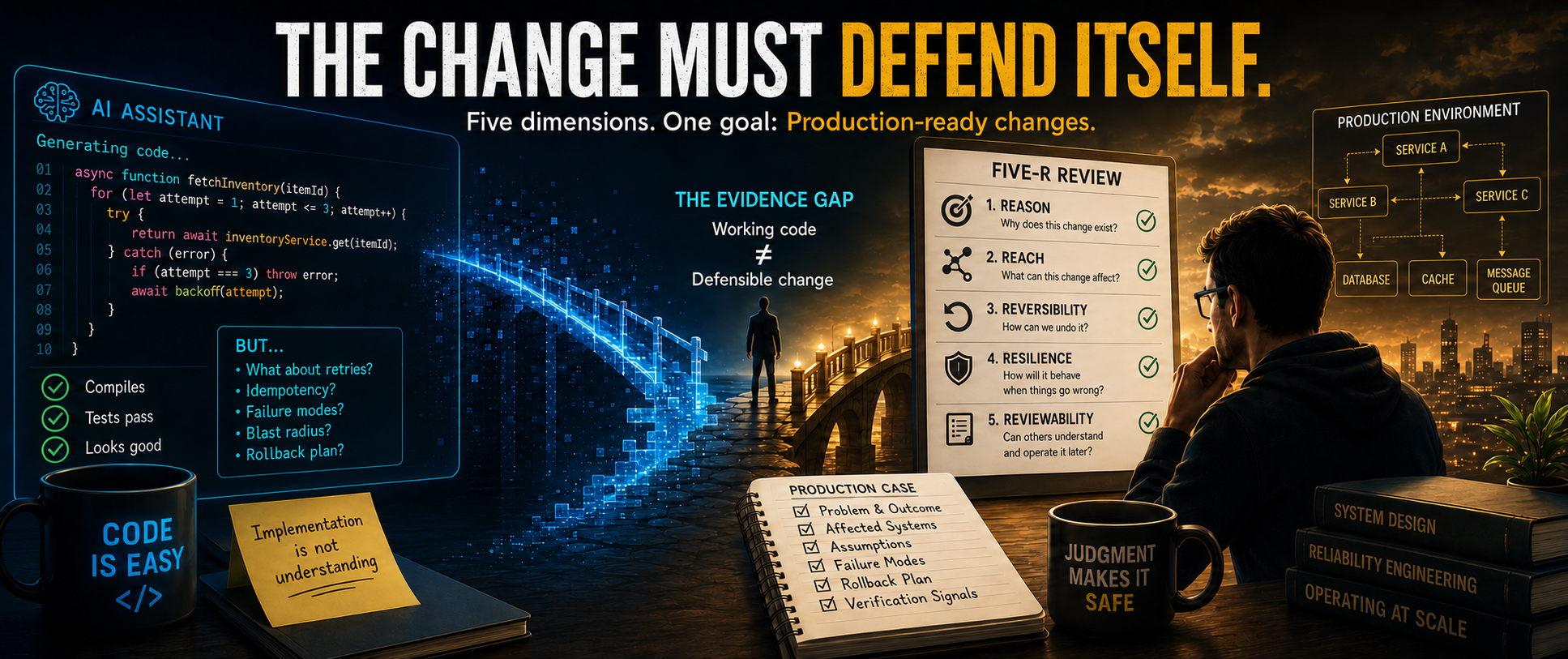 The Change Must Defend Itself: A Five-R Review for AI-Generated Code